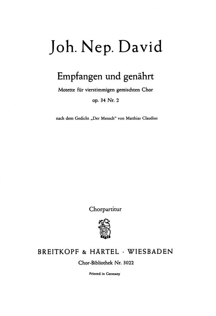 Empfangen und genährt Wk 34/2